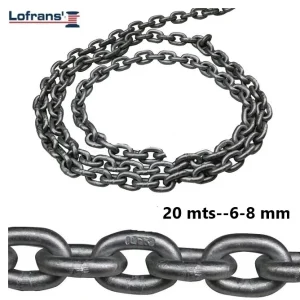 .Cadena calibrada galvanizada–20 mts. (6-8 mm)–DIN 766-ISO 4565- LOFRANS