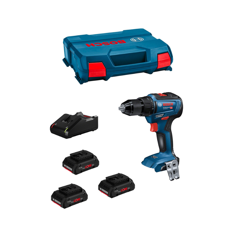 Taladro GSB 18V-65 + 3 x 4 ah Pro Core + Cargador GAL 18V-40+L- Case - Imagen 2