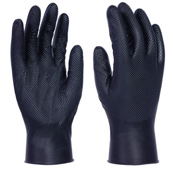 Cubo de 150 Guantes de Nitrilo Diamantado Negro Vulcano - Imagen 4