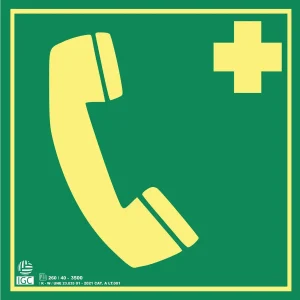 Señal pictograma 22,4 x 22,4 cm : Teléfono de emergencia