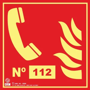 Señal pictograma 21×21 cm : Teléfono de emergencia 112