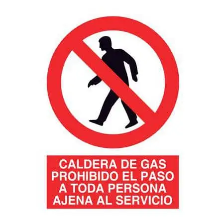 Señal Caldera de gas Prohibido el paso a toda persona ajena al servicio - Imagen 2