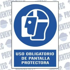 Señalización de seguridad : Uso obligatorio de pantalla protectora