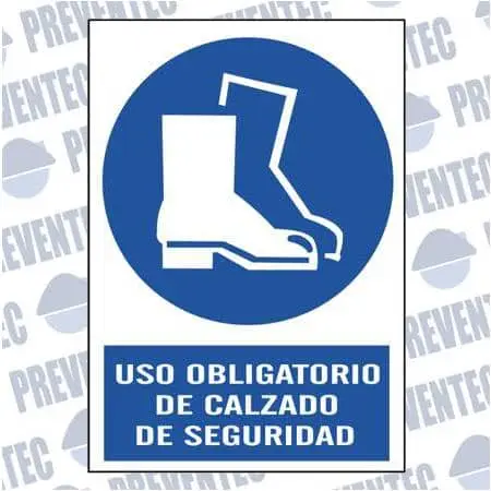 Señal de : uso obligatorio de calzado de seguridad
