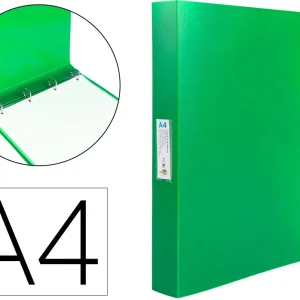 CARPETA LIDERPAPEL 4 ANILLAS 25 MM MIXTAS POLIPROPILENO DIN A4 VERDE MANZANA OPACO