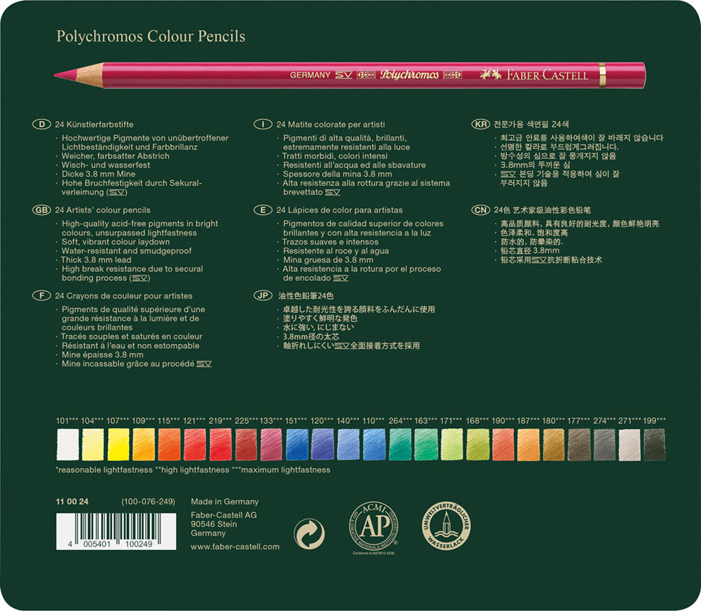 Caja metálica con 24 lápices polycromos Faber Castell - Imagen 2