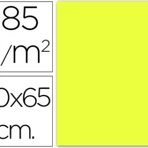 CARTULINA GUARRO AMARILLO LIMON 50X65 CM 185 GR (PACK INDIVISIBLE 5 UDS)
