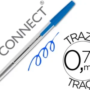 BOLIGRAFO TRANSPARENTE Q-CONNECT AZUL MEDIO KF26039