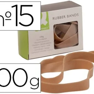 BANDAS ELASTICAS Q-CONNECT 100 GR 150X10 MM NUMERO 15