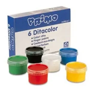 PINTURA DE DEDOS PRIMO 250 G CAJA DE 6 UNIDADES COLORES SURTIDOS