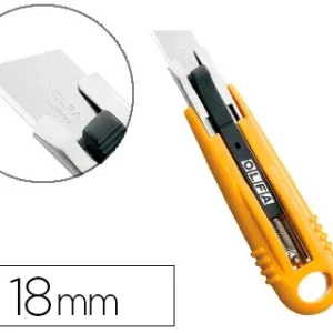 CUTER OLFA PLASTICO CUCHILLA ANCHA 18 MM RETRACTIL APTO PARA ZURDOS