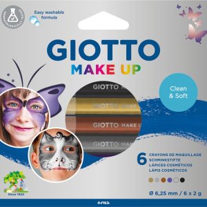 SET GIOTTO MAKE UP 6 LAPICES COSMETICOS COLORES METALICOS