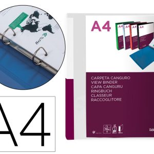 CARPETA LIDERPAPEL CANGURO 2 ANILLAS 25 MM MIXTAS POLIPROPILENO DIN A4 TRANSPARENTE