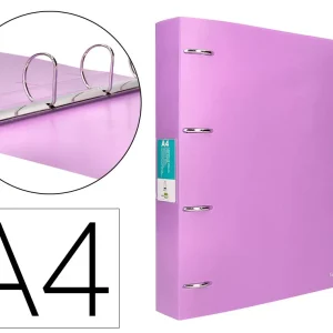CARPETA LIDERPAPEL 4 ANILLAS MIXTAS 40 MM POLIPROPILENO DIN A4 LAVANDA OPACO