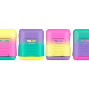 SACAPUNTAS MILAN COMPACT SUNSET PLASTICO 2 USOS COLORES SURTIDOS