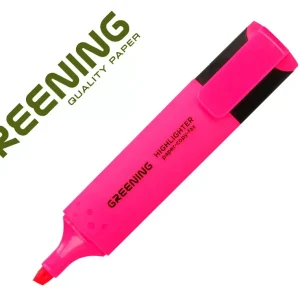 ROTULADOR GREENING FLUORESCENTE PUNTA BISELADA ROSA (PACK INDIVISIBLE 12 UDS)