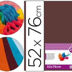 PAPEL SEDA LIDERPAPEL MARRON 52X76 CM 18 GR -PAQUETE DE 25 HOJAS