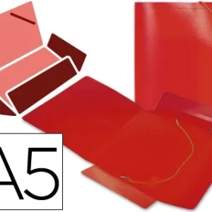 CARPETA LIDERPAPEL GOMAS SOLAPAS 34970 POLIPROPILENO DIN A5 ROJA