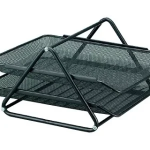 BANDEJA SOBREMESA METALICA Q-CONNECT REJILLA GXA100 NEGRA2 BANDEJAS MOVIBLES -300X185X350 MM