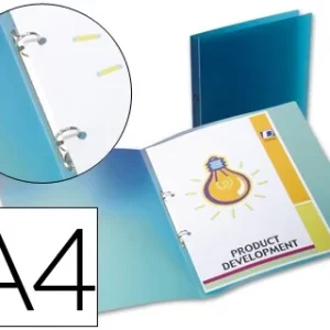 CARPETA LIDERPAPEL 2 ANILLAS REDONDAS MINI 15 MM 49072 POLIPROPILENO DIN A4 AZUL TRANSLUCIDO