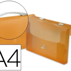 CARPETA BEAUTONE PORTADOCUMENTOS BROCHE POLIPROPILENO DIN A4 NARANJA TRANSPARENTE