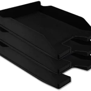BANDEJA SOBREMESA PLASTICO Q-CONNECT NEGRO OPACO 240X70X340 MM (PACK INDIVISIBLE 6 UDS)
