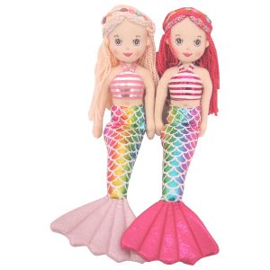 Muñeca Sirena de Tela con Cola Brillante