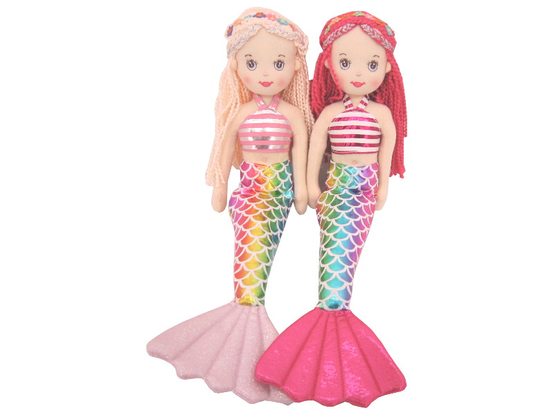 Muñeca Sirena de Tela con Cola Brillante