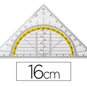 ESCUADRA LIDERPAPEL GEOMETRIA 16 CM PLASTICO CRISTAL