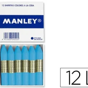 LAPICES DE CERA MANLEY UNICOLOR CELESTE CLARO N.41 CAJA DE 12 UNIDADES