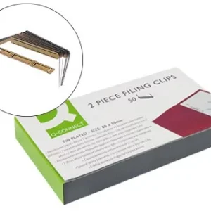 ENCUADERNADOR FASTENER Q-CONNECT DORADO CAJA DE 50 UNIDADES