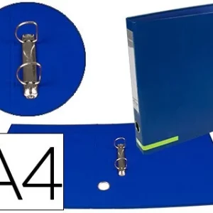 CARPETA DE 2 ANILLAS 25 MM MIXTAS LIDERPAPEL A4 FORRADO COLOR SYSTEM CON OLLAO Y TARJETERO AZUL