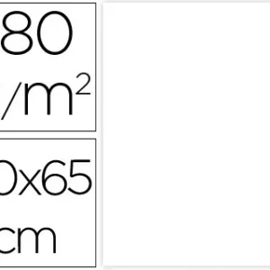 CARTULINA LIDERPAPEL 50X65 CM 180G/M2 BLANCO PAQUETE DE 25