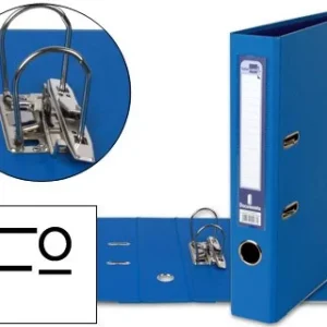 ARCHIVADOR DE PALANCA LIDERPAPEL FOLIO DOCUMENTA FORRADO PVC CON RADO LOMO 52 MM AZUL COMPRESOR METALICO