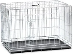 K&F Jaula plateada perro 2 puertas L 93x