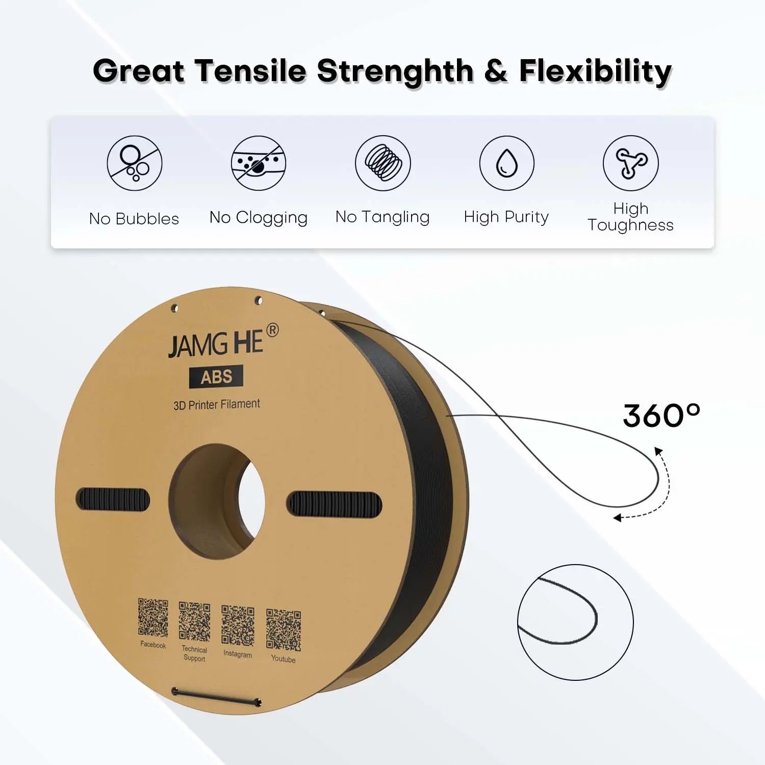 Filamento para impresora 3D Jamghe ABS verde, 1,75 mm, 1 kg - Imagen 6