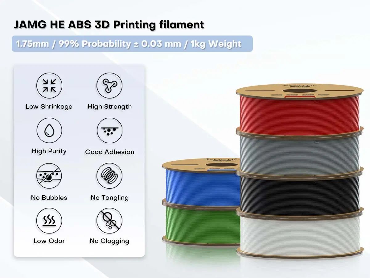 Filamento para impresora 3D Jamghe ABS verde, 1,75 mm, 1 kg - Imagen 7