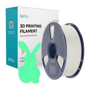 Filamento para impresora 3D SUNLU PLA Glow In The Dark blanco y verde, 1,75 mm, 1 kg