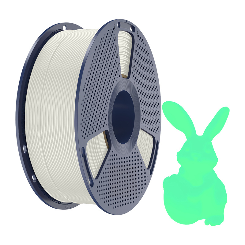 Filamento para impresora 3D SUNLU PLA Glow In The Dark blanco y verde, 1,75 mm, 1 kg - Imagen 3