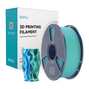 Filamento para impresora 3D SUNLU PLA+ Silk Dual Color azul-verde 1,75 mm 1 kg