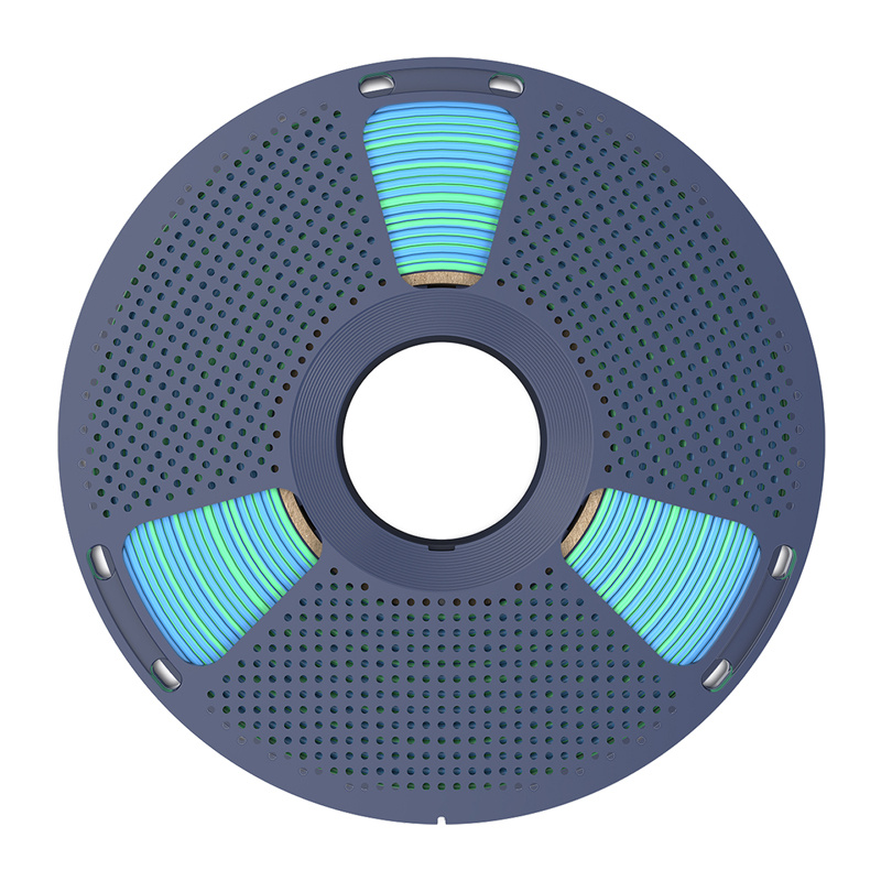 Filamento para impresora 3D SUNLU PLA+ Silk Dual Color azul-verde 1,75 mm 1 kg - Imagen 4