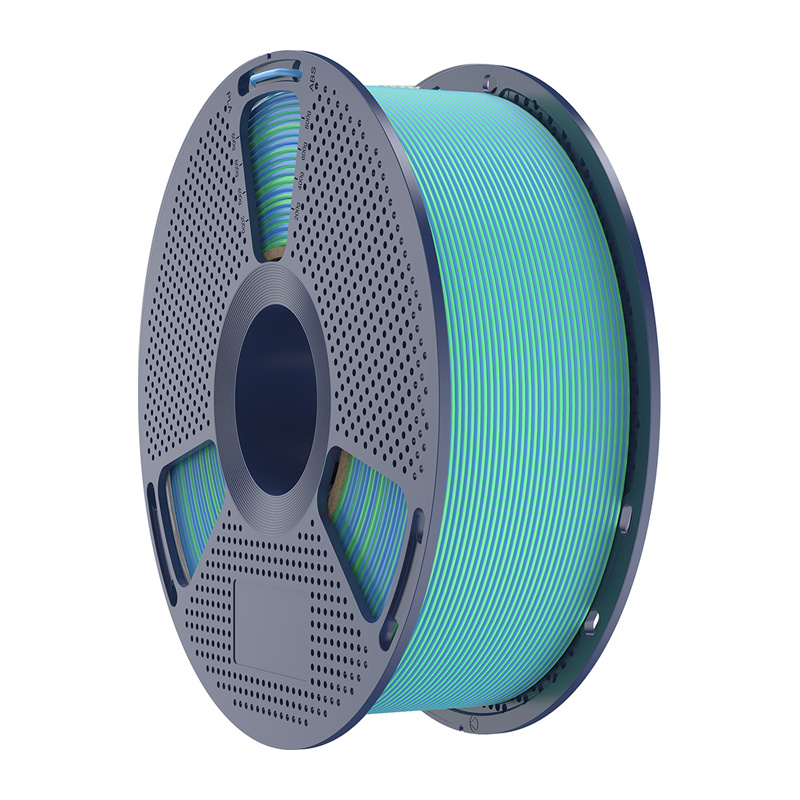 Filamento para impresora 3D SUNLU PLA+ Silk Dual Color azul-verde 1,75 mm 1 kg - Imagen 5