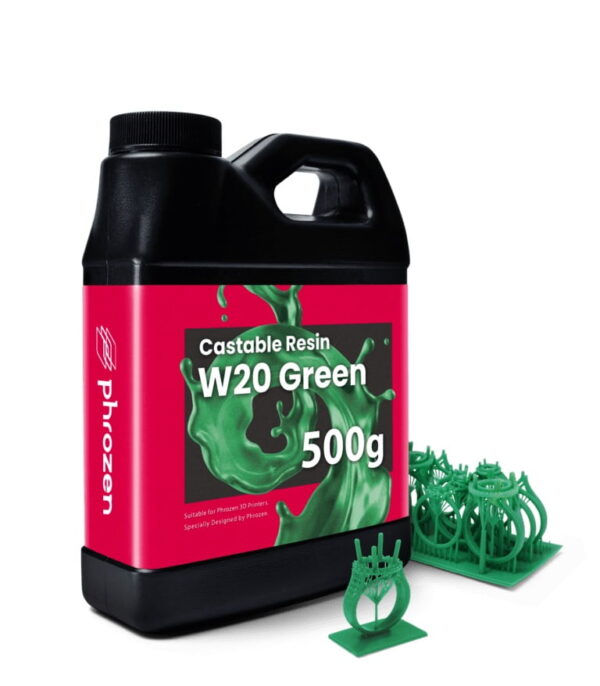 Resina para impresora 3D Phrozen Castable W20 Green 500 g