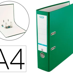 ARCHIVADOR DE PALANCA ELBA TOP CARTON COMPACTO POLIPROPILENO CON RADO DIN A4 LOMO DE 80 MM VERDE