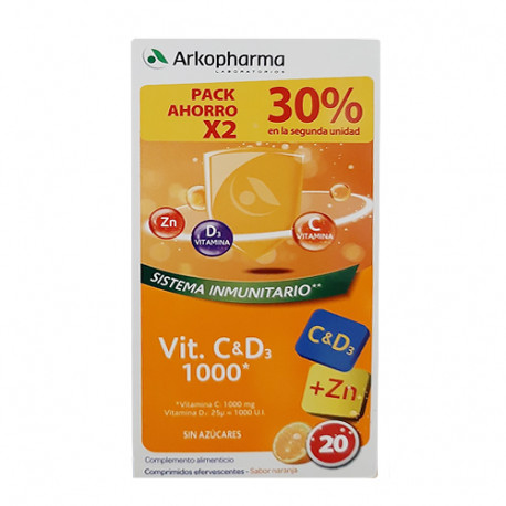 Arkopharma Vitamina C 1000mg y D3 Duplo 2×20 comprimidos - Imagen 2