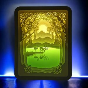 Caja de luz para dormitorio El lago de ciervos