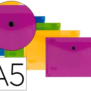 CARPETA LIDERPAPEL DOSSIER BROCHE POLIPROPILENO DIN A5 PACK DE 4 COLORES SURTIDOS