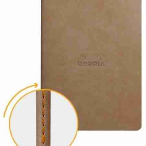 Cuaderno Puntos Rhodia de lomo cosido A5, color Taupe DOT