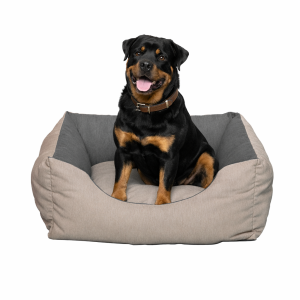 CHACON Cama Cuadrada Loneta Marron – Gris