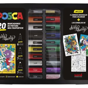 Caja maleta Uni Posca Metálica con 20p surtidas